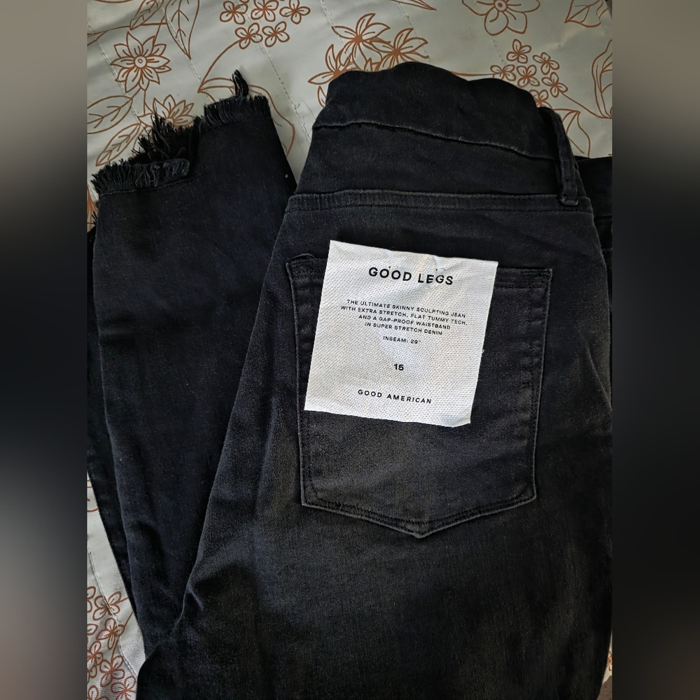 Good American Black Women's Skinny Jeans Good Legs
